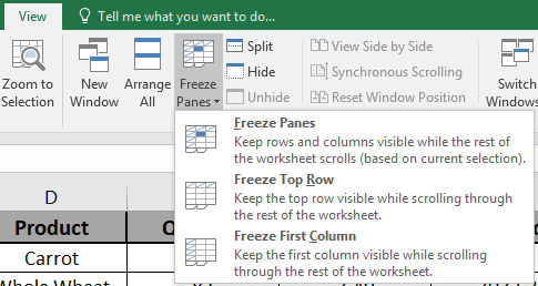 freeze panes in excel for mac